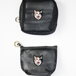猫ちゃんたちの刺繍メッシュポーチ〈三毛猫〉2個セット／つばめ刺しゅう（大阪府池田市）