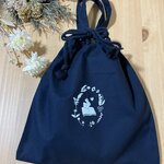 うさぎとお花のきんちゃくトートバッグ