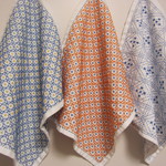 【オーダー品：pruru55様専用】刺し子の布巾3枚（花十字×2／枡刺し）
