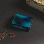 ボックス型コインケース【宇宙】レザー　本革　手染め