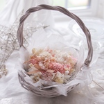 <受注製作>バスケットのリングピロー♡結婚式のリングガールに。ドライフラワー&アーティフィシャルフラワー（造花）でお作りいたします！