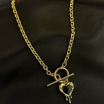 Gold×Black heart Chain Necklace
