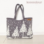 [特集掲載] 冬バッグ　2色の毛糸　雪降る森のニットバッグ  北欧　てあみ