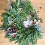 ヒムロスギ　もこもこ　冬リース クリスマスリース