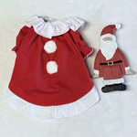 犬服　SSフリル襟ワンピ　サンタクロース2025