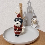 サンタクロースシュナのあみぐるみ　クリスマスオーナメント