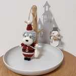 サンタクロースシュナのあみぐるみ　クリスマスオーナメント