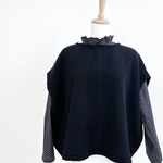 ウールリッチパイルのコクーンベスト/ブラック