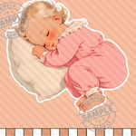 【 海外素材 10-22-8】 SLEEPING BABY GIRLS  素材 写真用紙 人物素材 ステッカー 人物ステッカー コラージュ