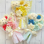 レビュー投稿キャンペーン価格ʕ•ᴥ•ʔ  2190円→2090円　受注生産　花束　ブーケ　枯れないお花　枯れない花　プレゼント　誕生日　お祝い　毛糸の花束　毛糸　花　かぎ編み　編み物　犬　わんちゃん　