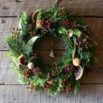 フレッシュ　クリスマスリース ベル付き　Φ30