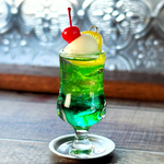 【再販】レトロなメロンクリームソーダのキーホルダー