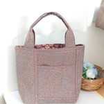 着物地✿手提げミニバッグ🍀リメイク（マチあり）