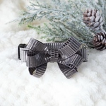 首輪♡猫用 クリスマス2025 miniリボン(シルバーグレー)セーフティバックル