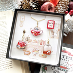 Teatime Christmas Coffret -RoseTea-｜クリスマスコフレ【ローズティー】（ティーポット＆カップのイヤリング・ピアス）〔紅茶シリーズ〕