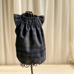 バルーン スモック　起毛 チェック　ノースリーブ　タンクトップ　秋冬　冬　冬服　グレー　ネイビー　おしゃれ　かわいい　ペットウェア　ドッグウェア　犬服　わんこ　わんこ服　小型犬