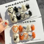 ネイルチップ【推し色らくがきネイル(ONver.)】 メンカラ 推しネイル ニュアンスネイル ぷっくりハート 手書き SnowMan