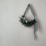 ルナリアとグリーンのリボンリース