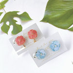 ちょこんとシマエナガ　アシンメトリーイヤリング/ピアス