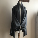 イタリア製ゼニア社パネルボーダーウールで作ったストールコート