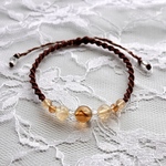 【シトリンのぬくもり】ブランデーファントムシトリン シトリン ファントムシトリン ラウンドカット 11月誕生石 天然石 マクラメ編み ブレスレット