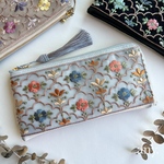 15日(土)21時🕘〜販売！秋冬新作✨インド刺繍リボン ♡L字ファスナー長財布①セカンドウォレット、お札ポーチ、通帳ポーチにも♡  6,980円