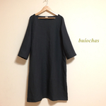 リネン　Ａラインワンピース（charcoal gray）