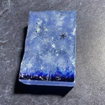 雪の夜の工場夜景　オブジェ　レジンアート