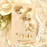 🦋🌹薔薇×リボン×蝶々のイヤーカフ＆一粒タイプのセット(ホワイト)  