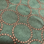 【NEW!!】グリンキャメル刺繍生地【70㎝×50㎝】タンバリン柄コットンリネン
