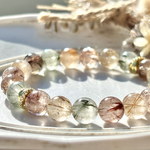 天然色✨くすみカラーミックスルチルクォーツブレスレット♡（一点物）	