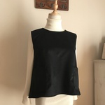 イタリアMTR社製 カシミヤ100％（黒）で作ったバッククロスベスト