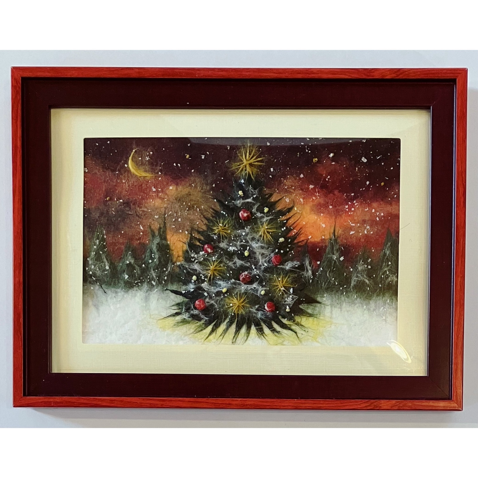 和紙ちぎり絵『枝垂れ桜』F6サイズ原画 - 和紙ちぎり絵-彩紘工房