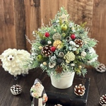 クリスマスツリーアレンジ、北欧、ノエルの森、造花、クリスマス、フラワーアレンジメント　高さ30㎝