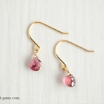 14kgf ピンクトルマリン（rose berry）  ピアス/イヤリング