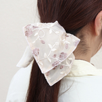 シュシュ　スクエア型　インド刺繍生地 