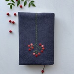 刺繍ブックカバー｜晩秋花火｜