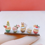 ミニチュア　クリスマスカップケーキセットA　ハンドメイド