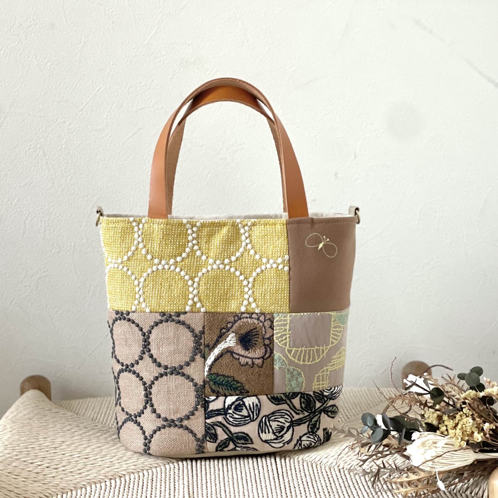 ♡handmade♡ ミナペルホネン　　　ぽってり持てるバッグ ぽってりボストン ミナペルホネン forest tile - Litta | minne byGMO