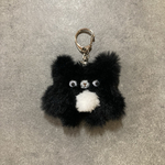 ふわふわ　ミニミニくろねこさんぬいぐるみキーホルダー