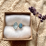 11〜13号【◯サイズ調整可】《silver925》2 stone ring ❁ opal-aquamarine