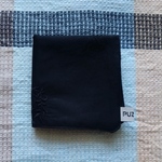綿黒ボタニカル刺繍×綿3重ガーゼのハンカチ
