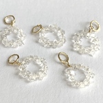 【天然石チャーム】ダイヤモンドクォーツ　14kgf/シルバー925　1個　ハンドメイド素材