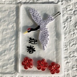 ペーパークイリング　お正月の鶴と梅のパーツセット