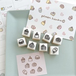 【手帳スイーツはんこ】　カップケーキ　プリン　マカロン　ショートケーキ　アイス　ドーナツ　チーズケーキ　ロールケーキ　手帳はんこ　スケジュールはんこ　スイーツはんこ
