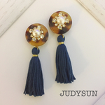 べっ甲&タッセル(ネイビー)