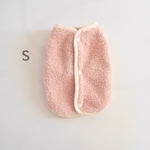 [犬服] Sサイズ 完成品 チワワ　　　　　　　　　　　　　ピンク 両面ボアニット　　　　　　　　　　　　　　　　　パイピングベスト 背中開き