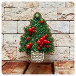 S様専用ページ　Christmas Tree ビーズ刺繍ブローチ