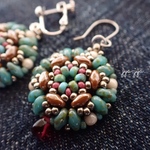 【復刻版】Teardrop beads earrings - wine pink