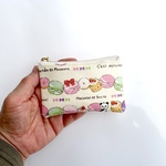 小銭入れ、印鑑入れ、ラミネートミニポーチ❣️マカロンパンダ🐼　10cmファスナー　裏面クリア生地